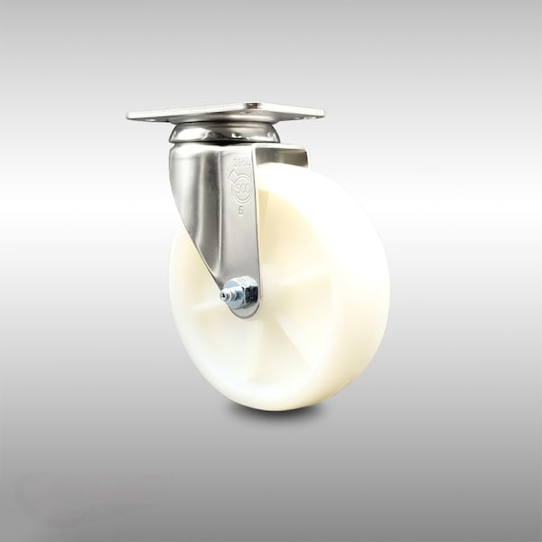 Service Caster 5 Inch 316SS Nylon Wheel Swivel Top Plate Caster SCC-SS31620S514-NYS - main